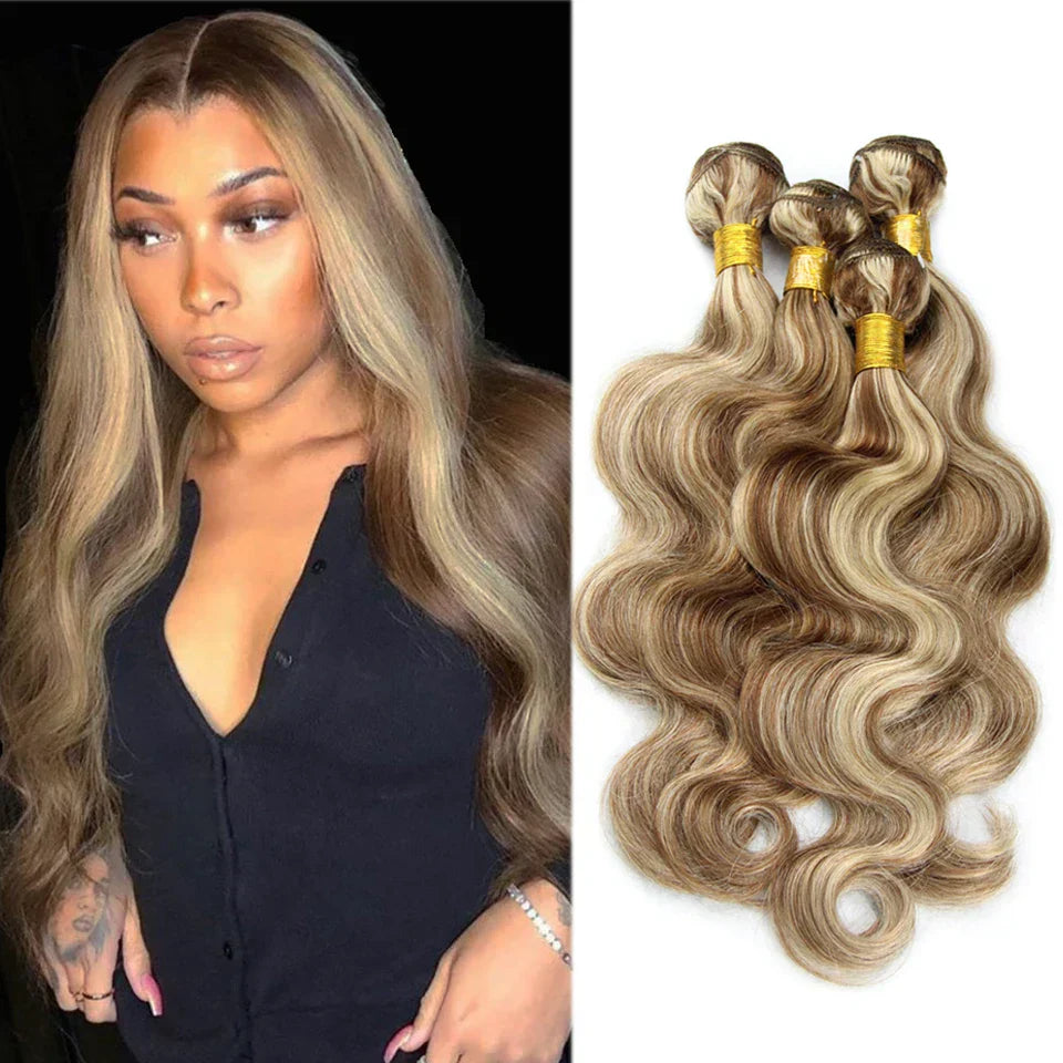 Piano Color Highlight Bundles And Closure Remy