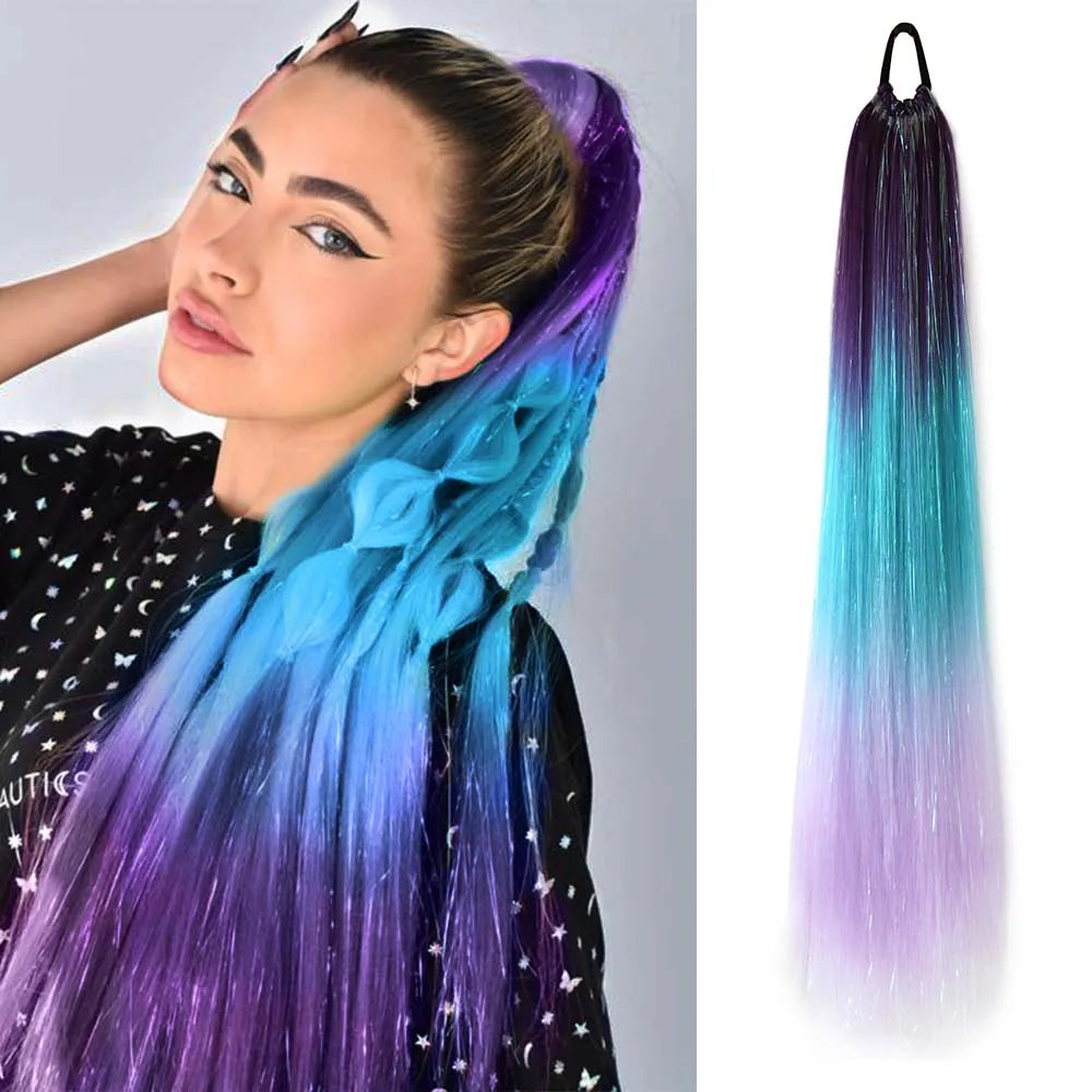 Yk Jumbo Ponytail Hair Extensions With Tinsel Hair