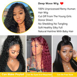 Hd Transparent Deep Wave Frontal Wig X/X Curly
