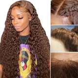Glueless Deep Curly Chocolate Brown Lace Front