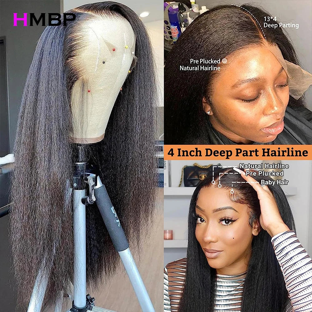 Kinky Straight Wig Glueless Full Lace Wig 13X6
