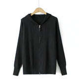 Plus Cardigan Women Spring Summer Zipper Labeling Ice