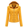 Women'S Moto Biker Zipper Jacket Hooded Faux Fur