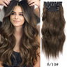 Set Synthetic Hair Clip In Long Wavy Thick
