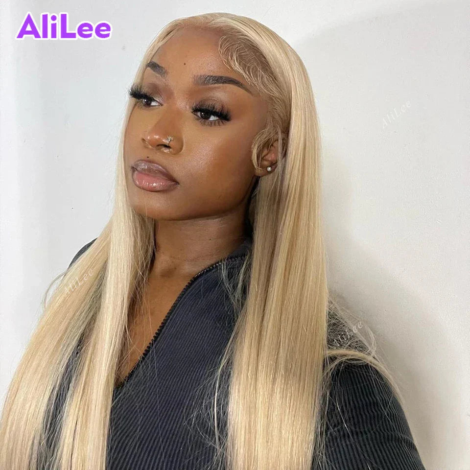 Ash Blonde Color Straight  Lace Frontal