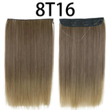 Hair Extensions No Clips Synthetic Fake Hair Ombre