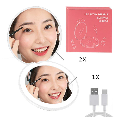 Mini Portable Folding Travel Pocket Makeup Mirror With