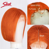 Sleek Ginger Orange Lace Front Short Bob Wigs