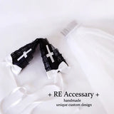 Lolita Headpiece Night Church Virgin Cross Embroidered Shawl
