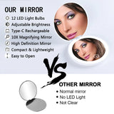 Mini Portable Folding Travel Pocket Makeup Mirror With