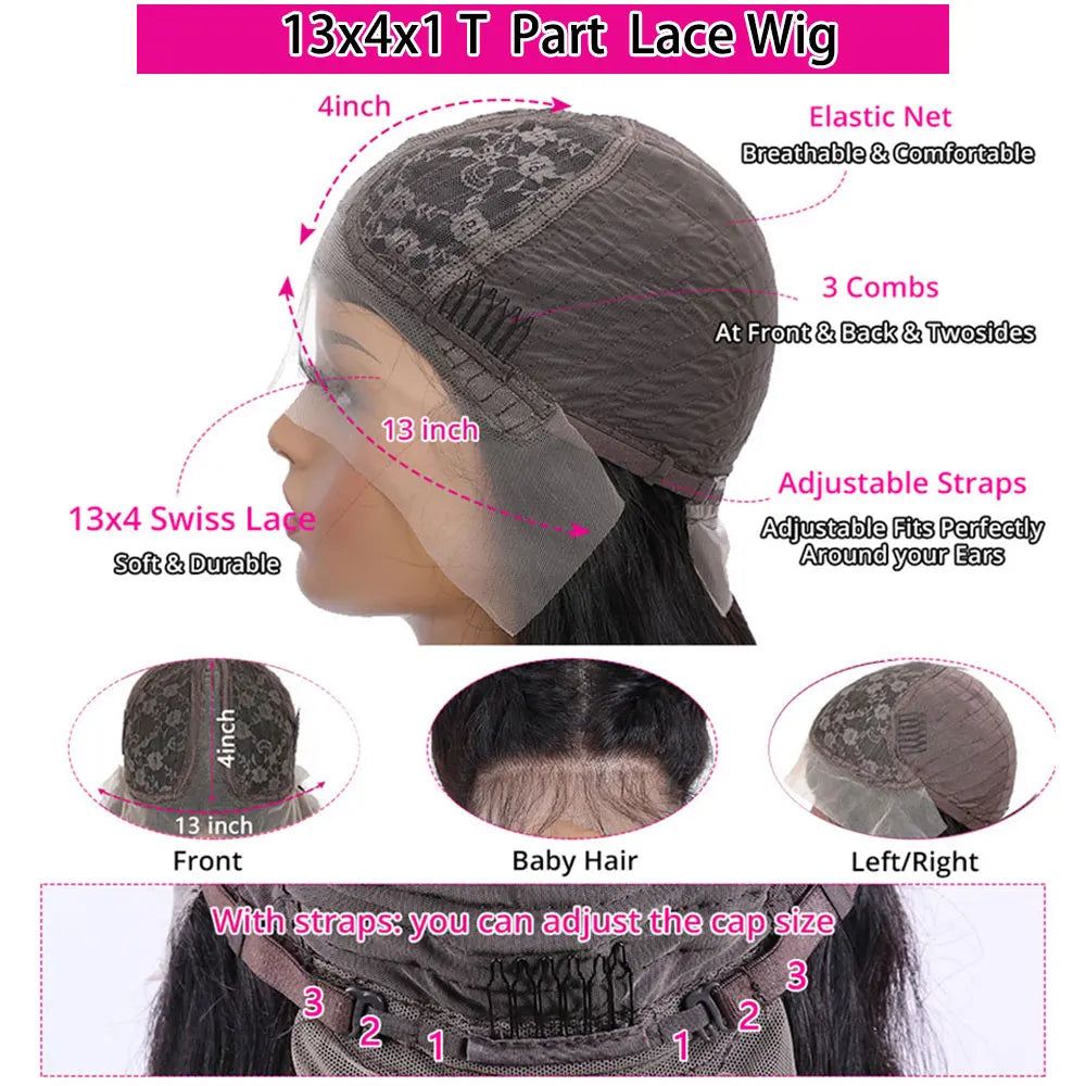 Human Hair Body Wave Highlight Wigs Black With