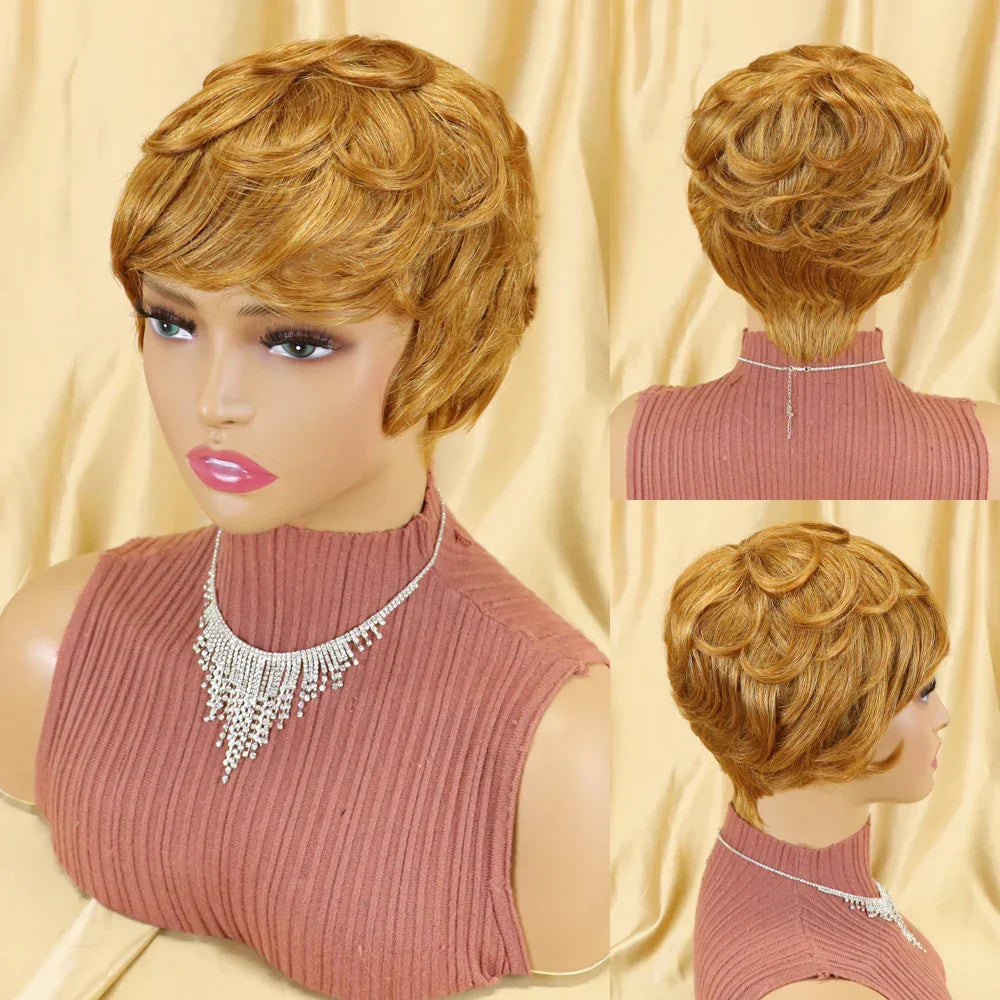 Straight Human Hair Wigs Short Bob Wig With
