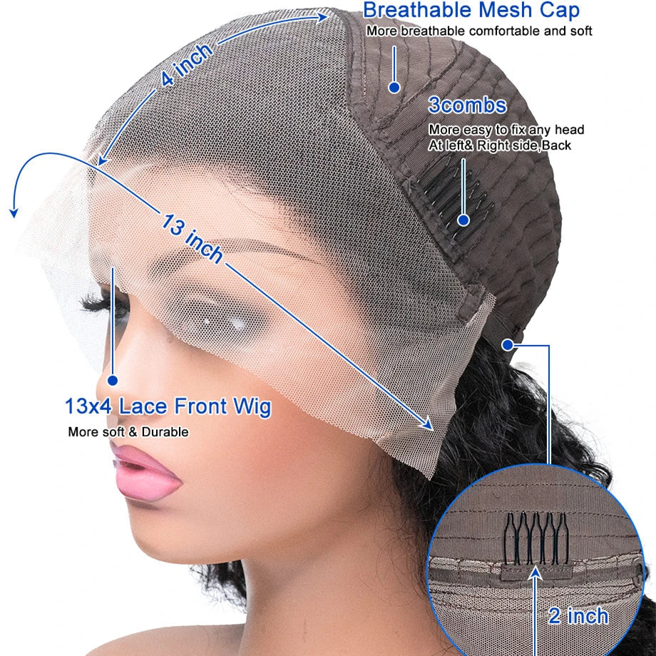Straight Hd Lace Front Wig Brazilian Glueless Frontal