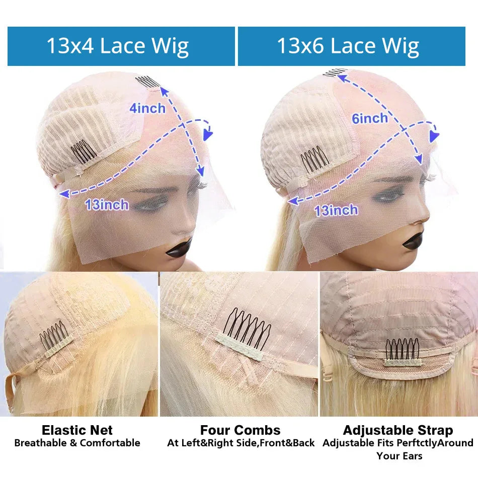 Honey Blonde X Lace Front Human Hair Wigs