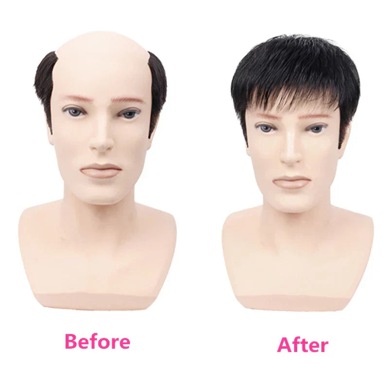 Prosthetic Hair Male % Human Hair Toupee Wigs