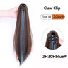 Ombre Color Straight Claw Clip On Ponytail Hair