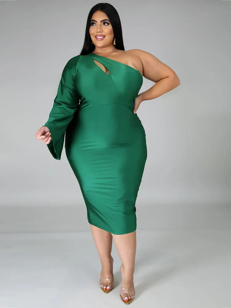 Sexy Dress Women Party Elegant One Shoulder Long