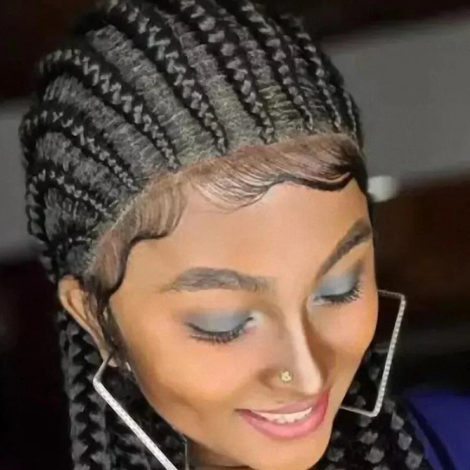 Long Synthetic Braids Full Lace Wig Heat Resistant