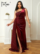 Missord Wine Sequin Evening Dresses Women Elegant One