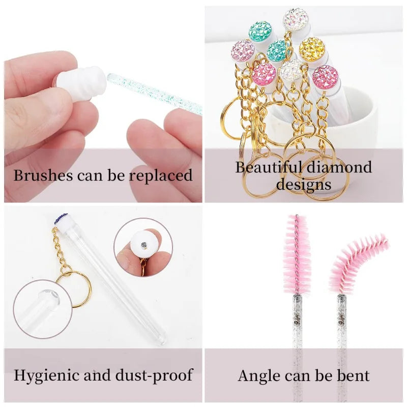 Mascara Wand Tubes Eyebrow Brush Diamond Key