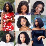 Short To Kinky Curly Bob Human Hair Wig