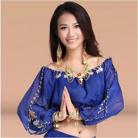 New Arrival Crystal Cotton And Mesh Belly Dance