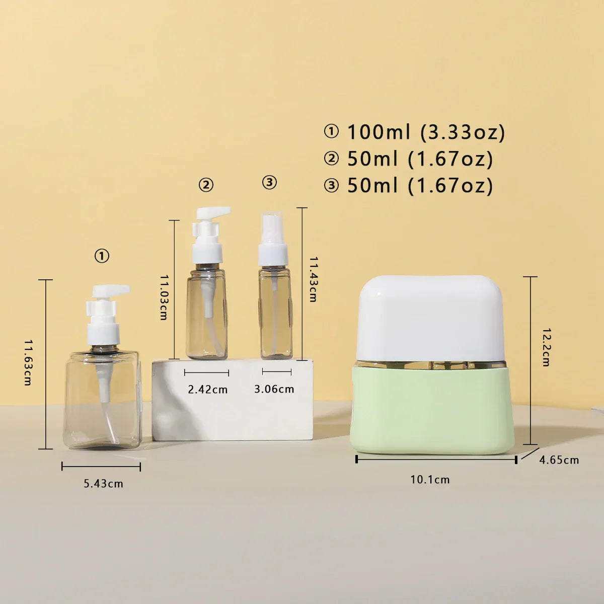In And Travel Bottles Set Shampoo Shower Gel