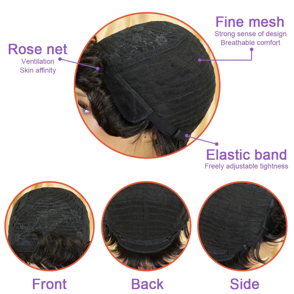 Straight Human Hair Wigs Short Bob Wig With