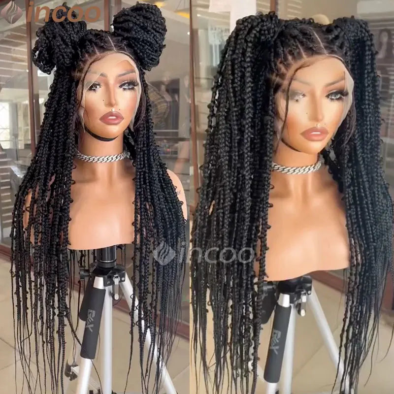Inches Synthetic Lace Braided Wigs Butterfly Braids Lace