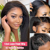 Kinky Straight X Hd Lace Frontal Wig Human