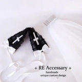Lolita Headpiece Night Church Virgin Cross Embroidered Shawl