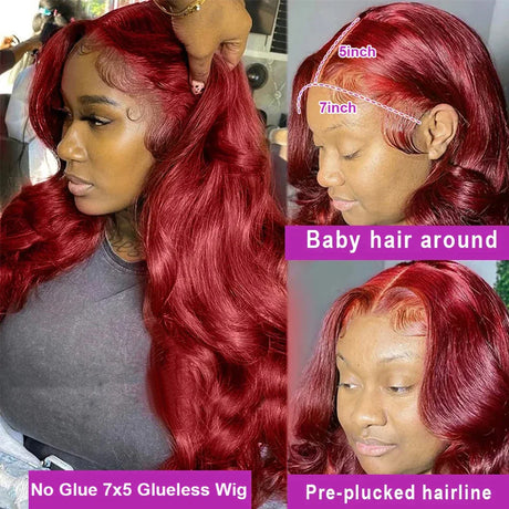 Body Wave Burgundy X Hd Lace Frontal