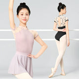 Women Ballet Leotards Stand Collar Embroidery Gymnastics Leotards