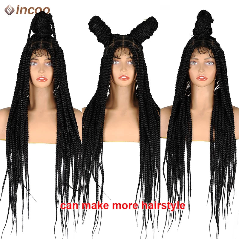 Synthetic Full Lace Front Wigs Large Box Braided