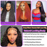 Glueless Hd Transparent Deep Wave Human Hair