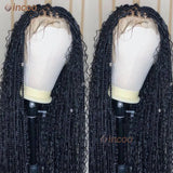 Full Lace Frontal Boho Braided Wigs Wave Curly