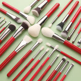 Beili Red Eye Makeup Brushes Professional Natural