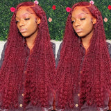 Burgundy Lace Front Human Hair Wig Loose