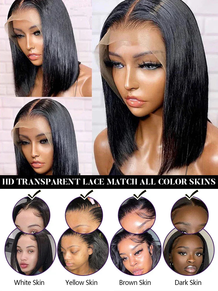 Lace Front Human Hair Wig Transparent Lace