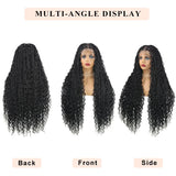 Wig For Black Woman Knotless Goddess Locs With Curly Hair