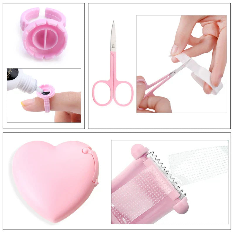 Eyelash Extension Supplies Glue Rings Tape Cutter