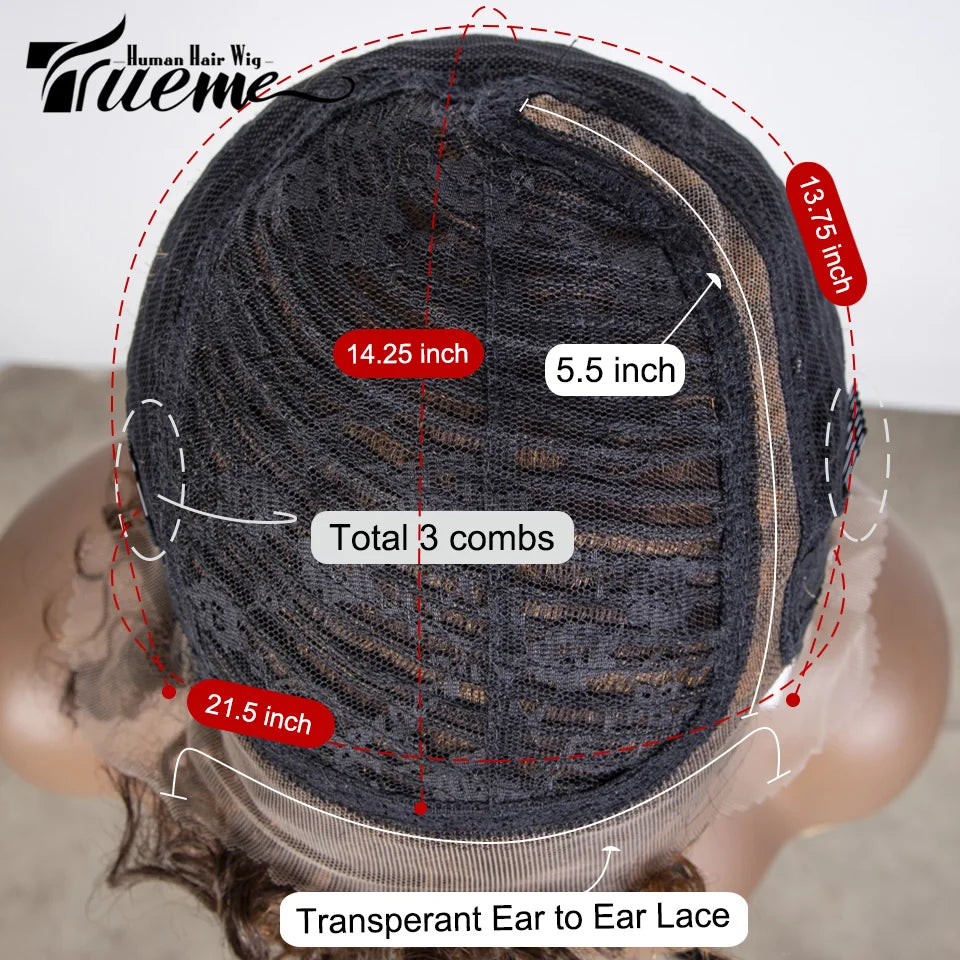 Short Pixie Curly Bob Wig Lace Front Human