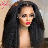 Transparent Lace Frontal Wig Pre Plucked Kinky