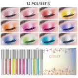 Qibest Colors Glitter Liquid Eyeshadow Waterproof Metallic