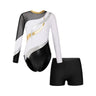 Kids Girls Gymnastics Leotards Bronzing Long Sleeve Leotards