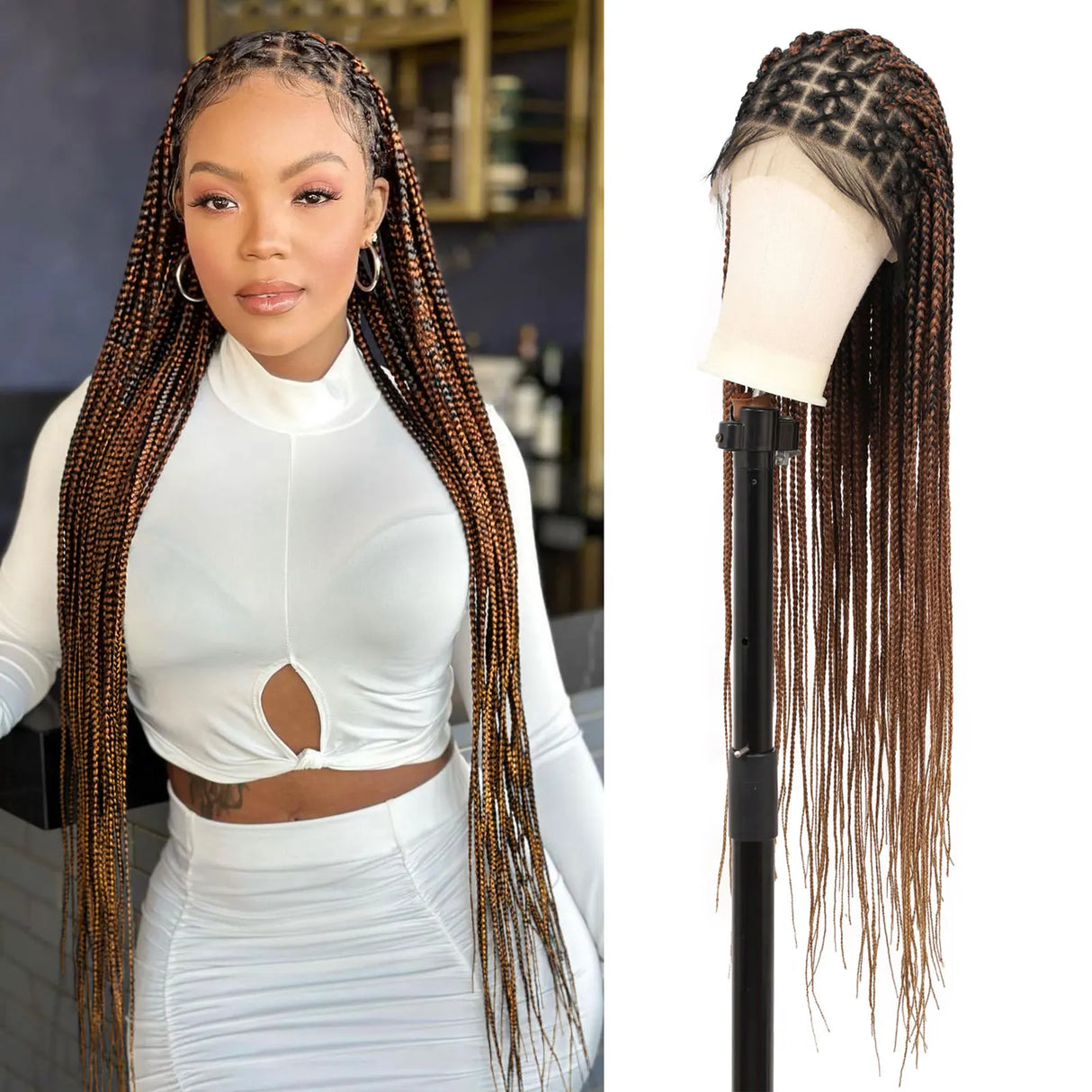 Kalyss Criss Cross Knotless Box Braided Wigs With