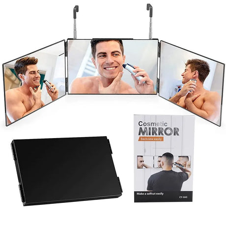 Way Mirror For Hair Cutting With Lights, Trifold