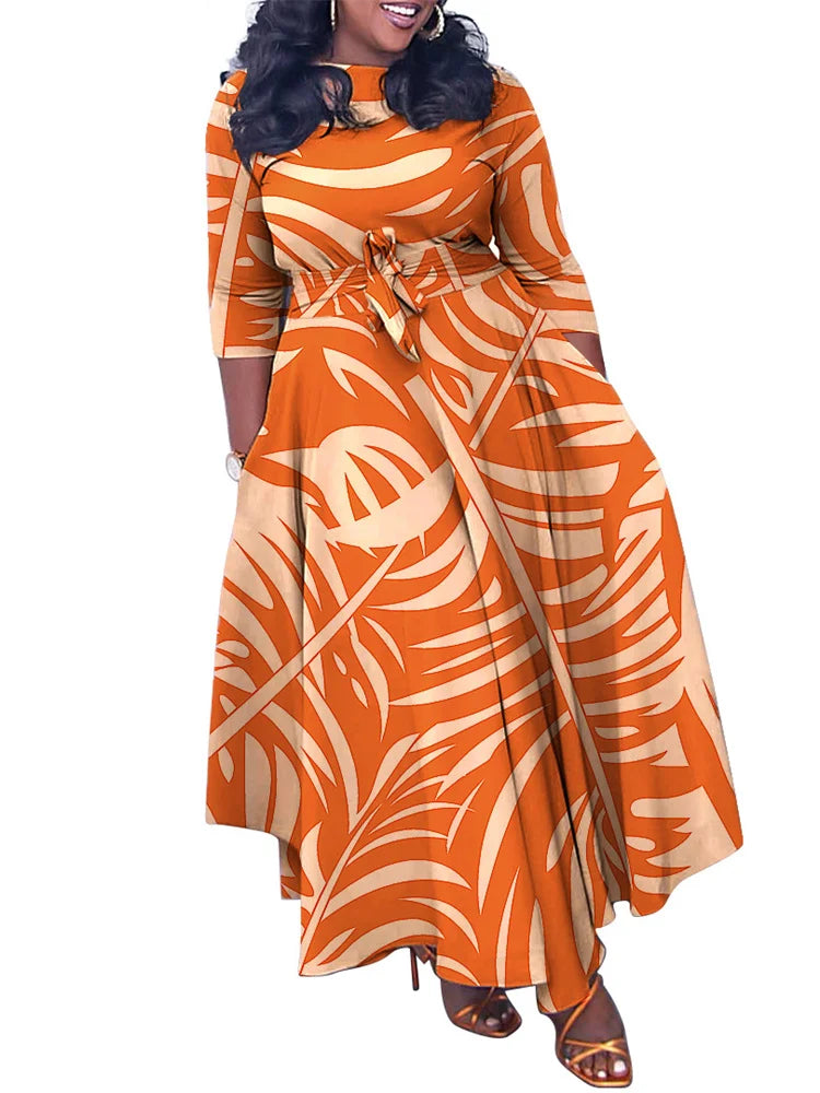 Wmstar Women Dress Printed Fashion Maxi Dresses Long