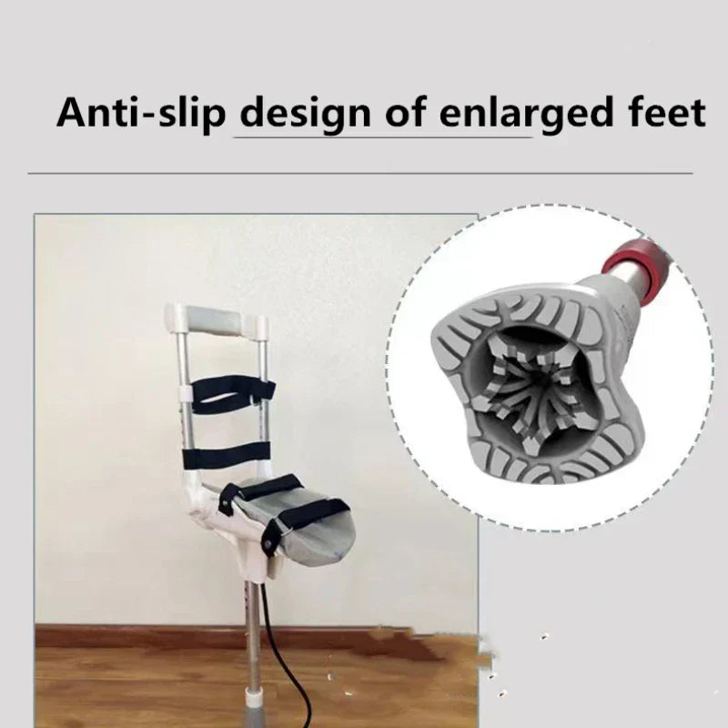 Support-Free Walking Aids Knee Crutch Walker Single-Leg Telescoping