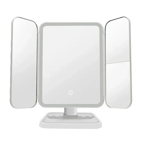 Led Three Fold Makeup Mirror Folding And Rotating